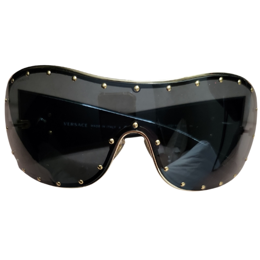 Versace Gold & Black Shield Sunglasses Gem